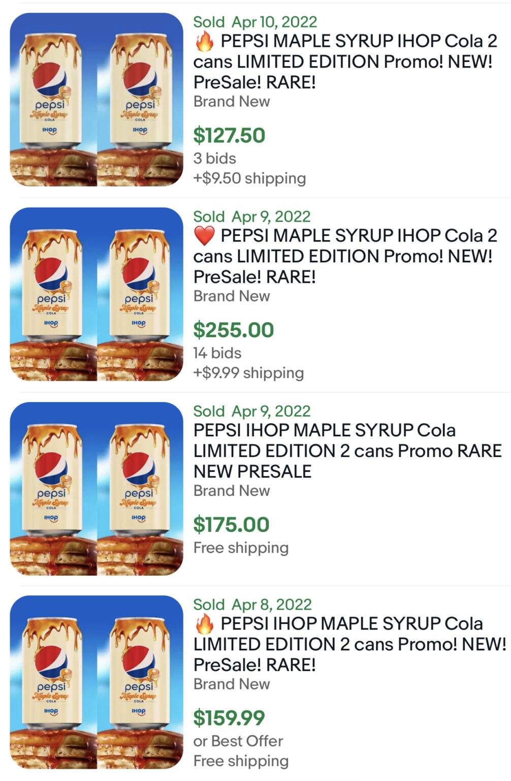 IHOP Maple Syrup Pepsi