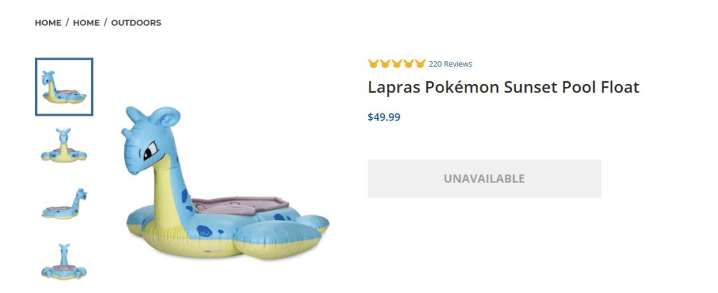 Pokémon Lapras Pool Float