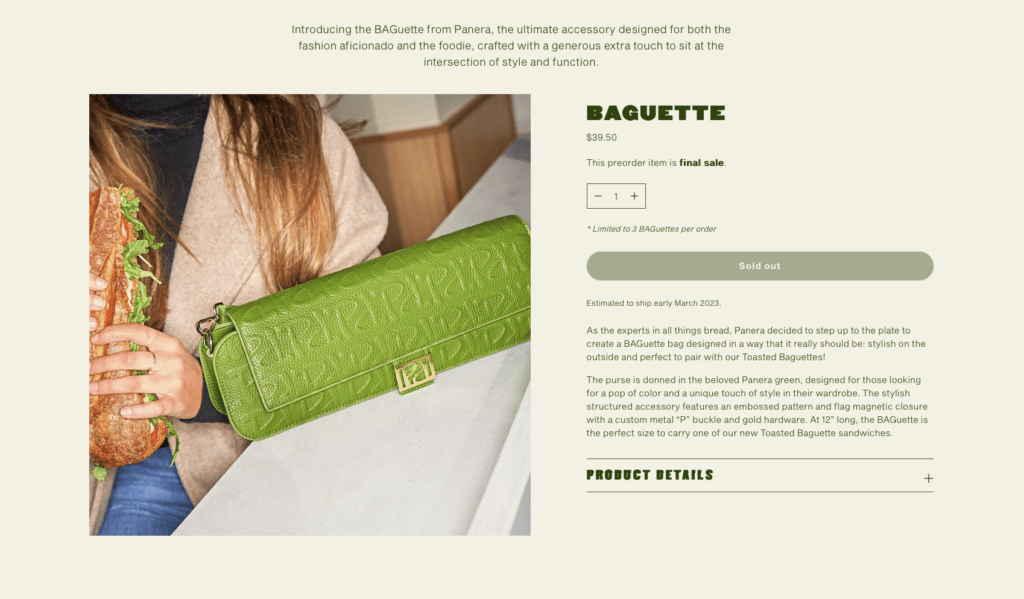 Panera Bread BAGuette Bag