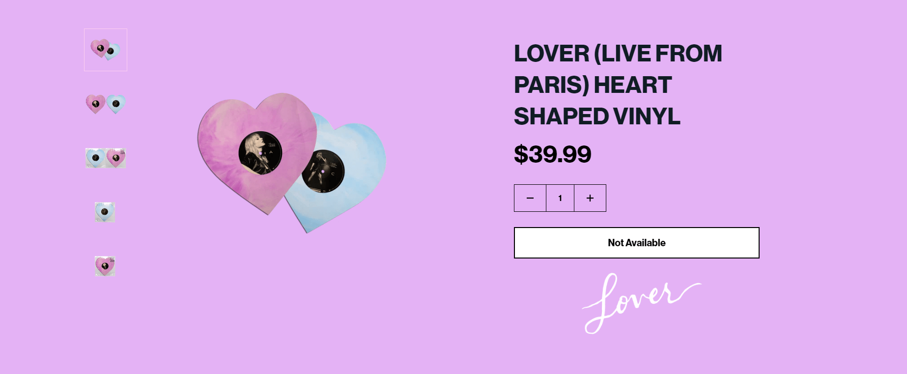 Taylor Swift Heart Vinyl Sells Out