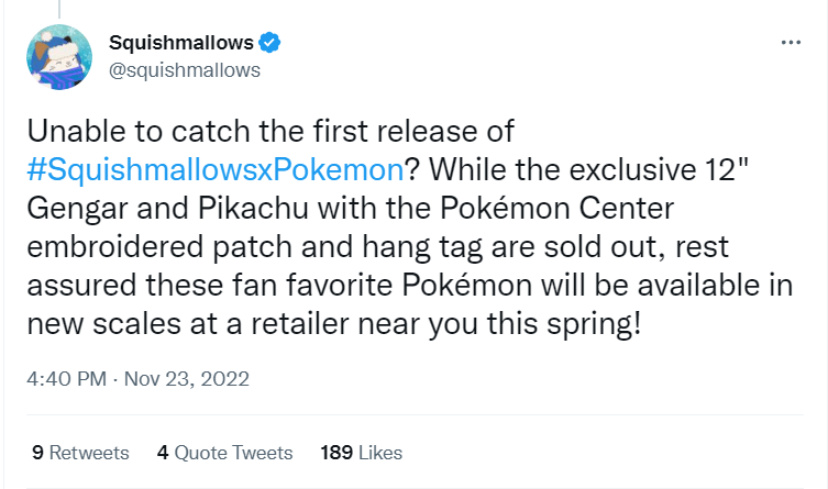 Pokemon Squishmallow Tweet