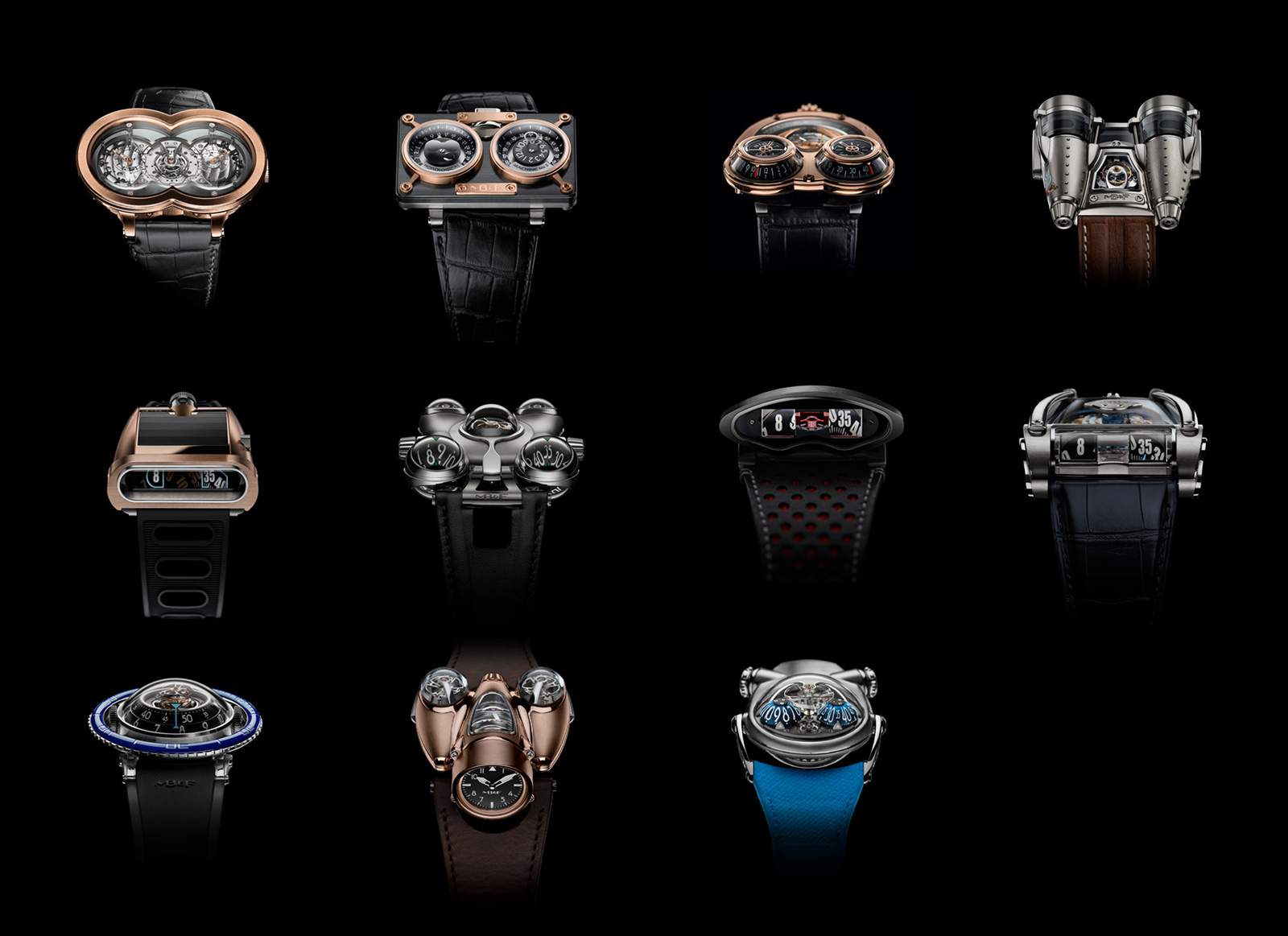 A selection of MB&F Watches