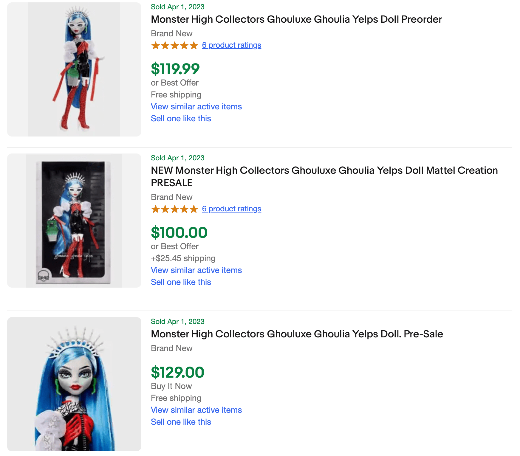 Ghoulia Yelps Collectors Doll For Sale ebay