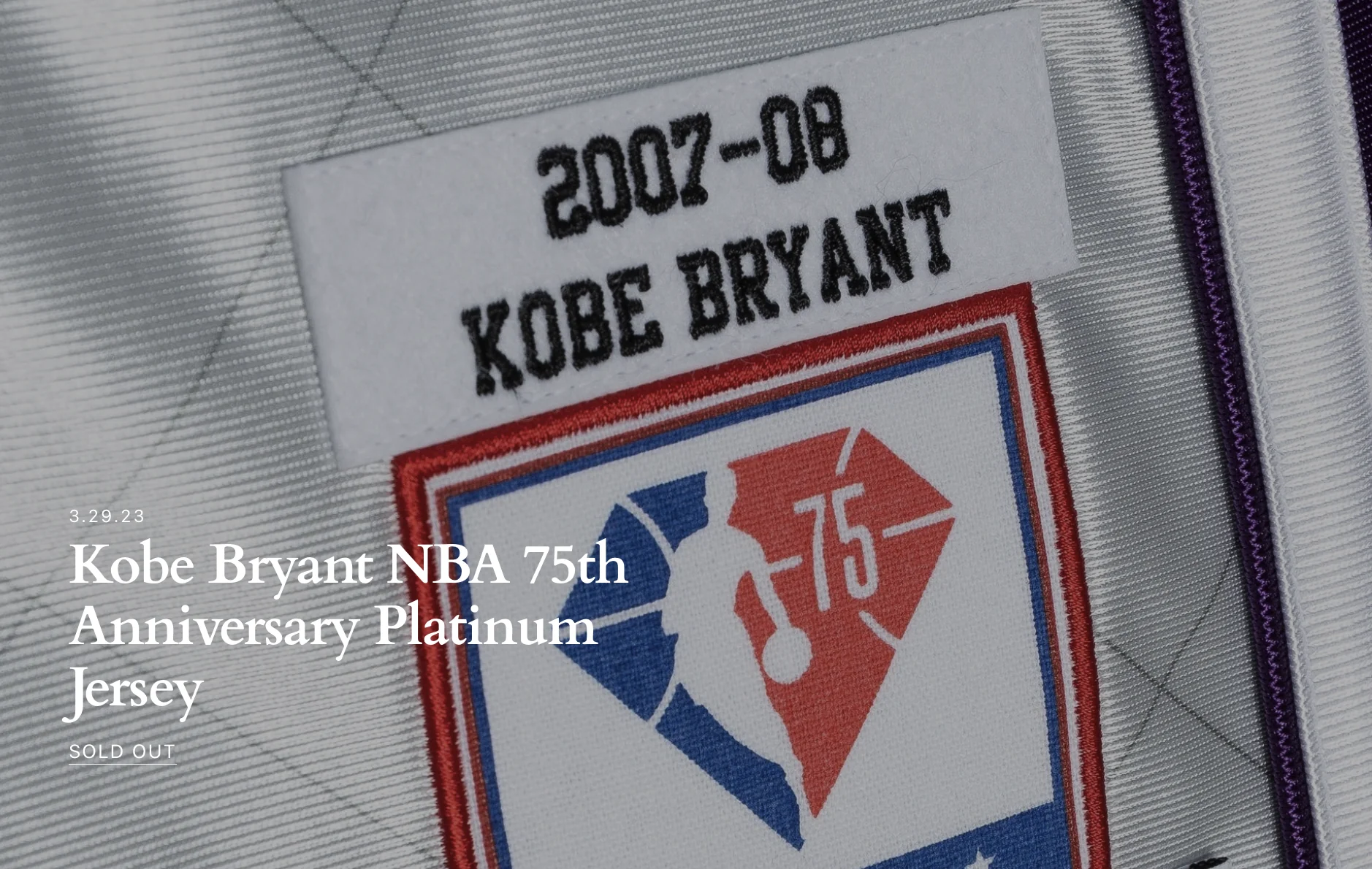 kobe platinum jersey sold out