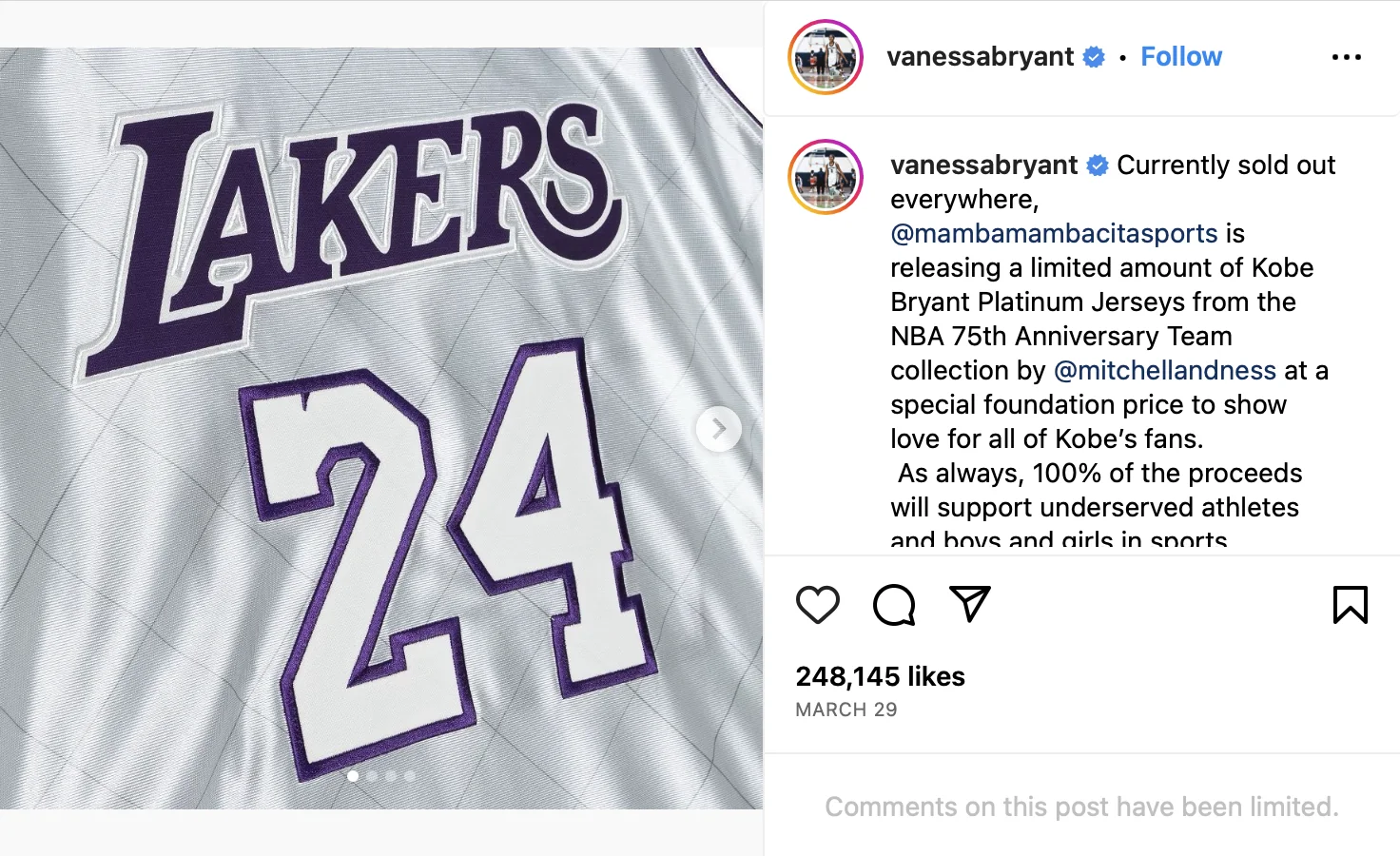 kobe platinum jersey restock