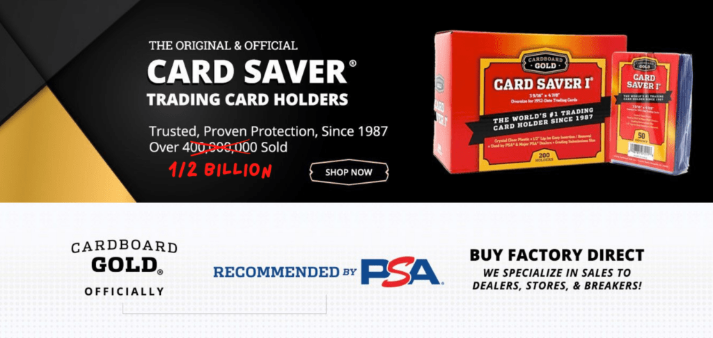 Cardboard Gold Card Saver 1 Card Resell 2020