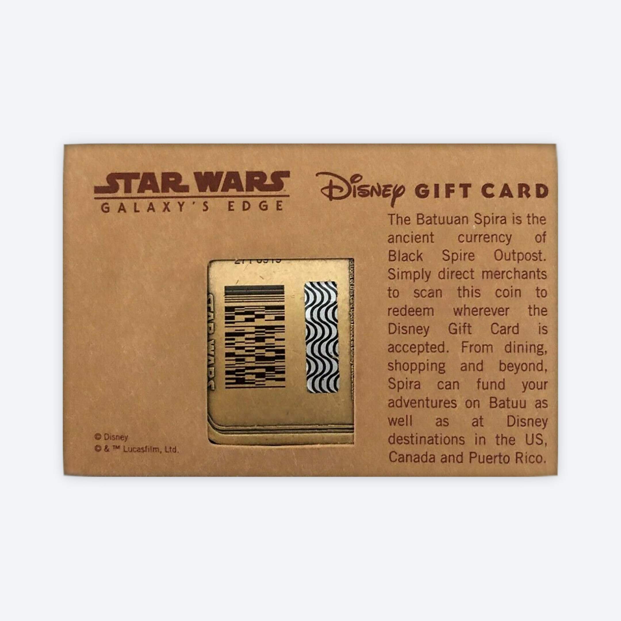gold batuuan spira Disney gift card