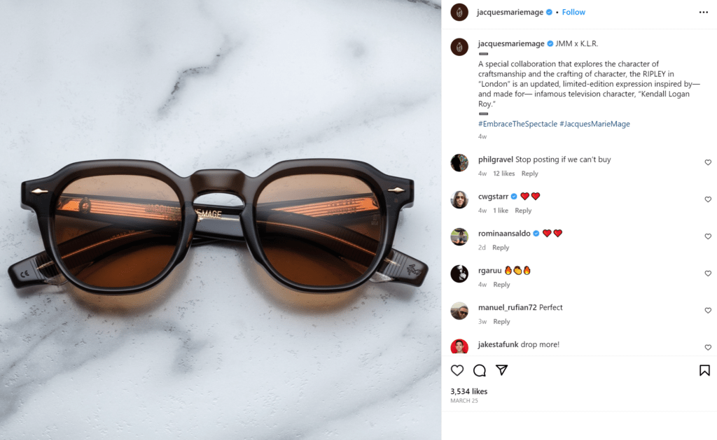 JMM Kendall Roy Sunglasses from Succession Pop Off - Resell Calendar