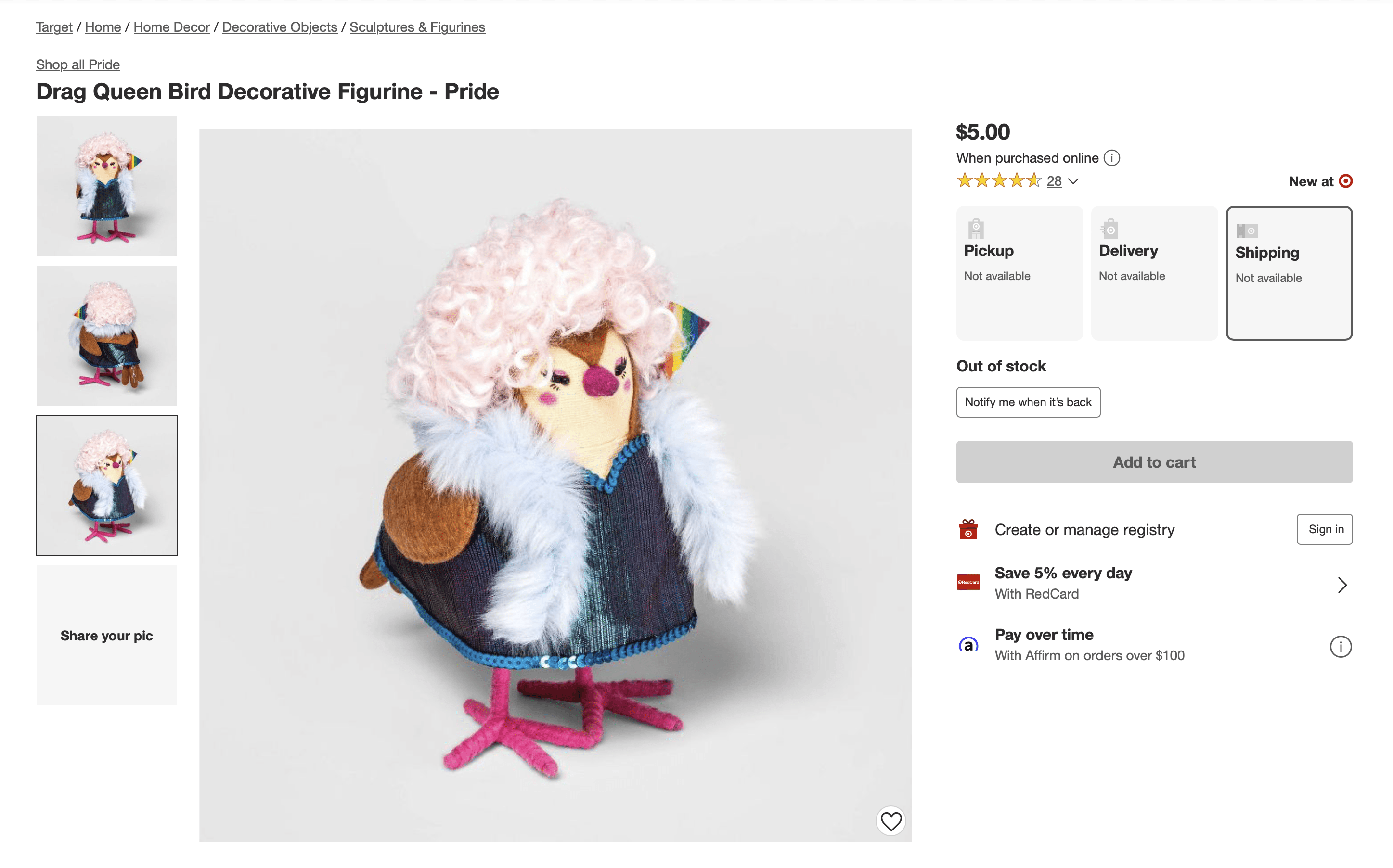 Target Drag Queen Labird sold out