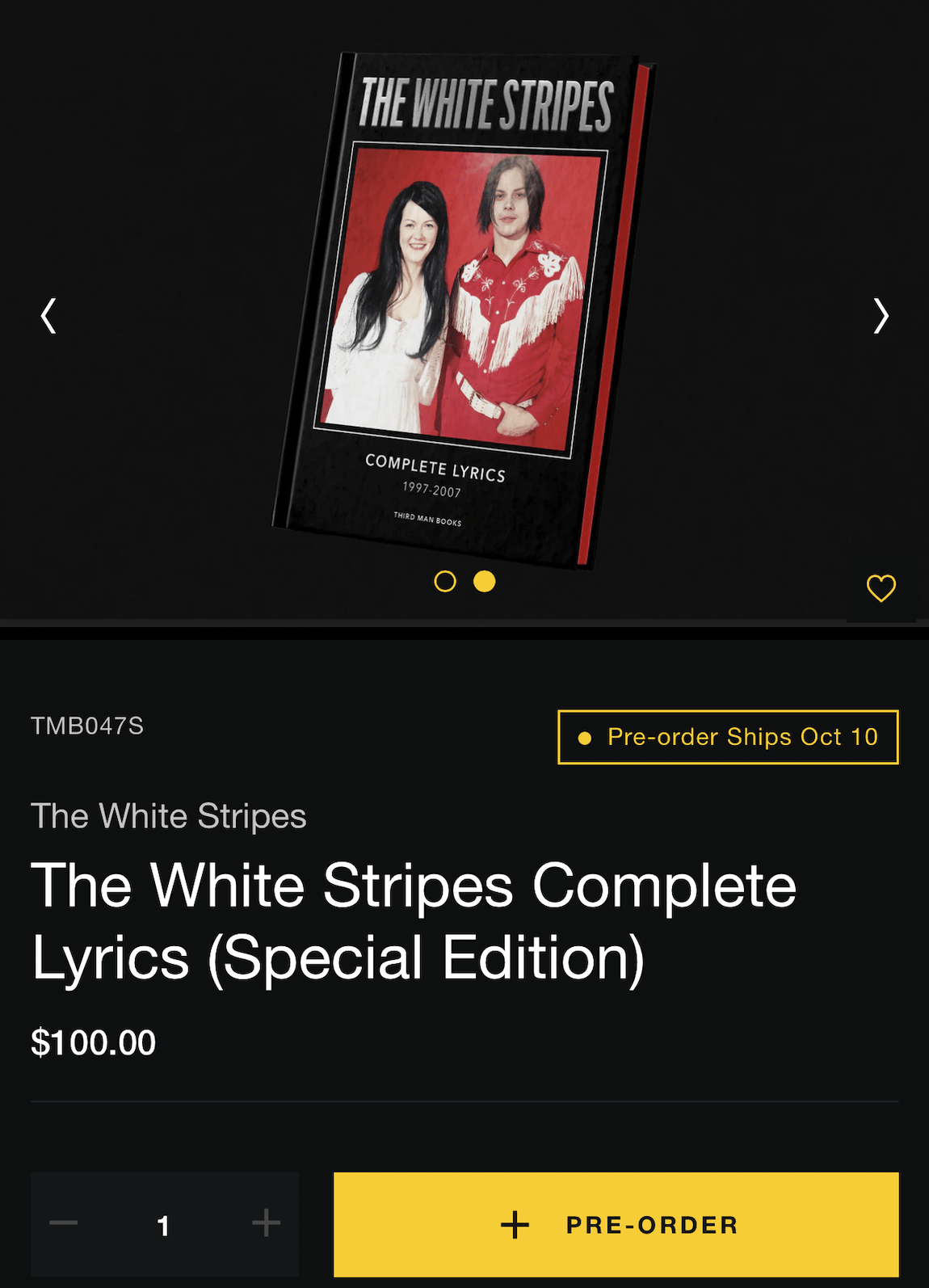white stripes signed book preorder