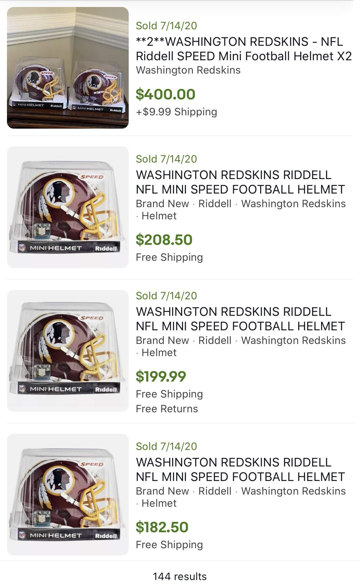 will stop selling Washington Redskins merchandise ahead of