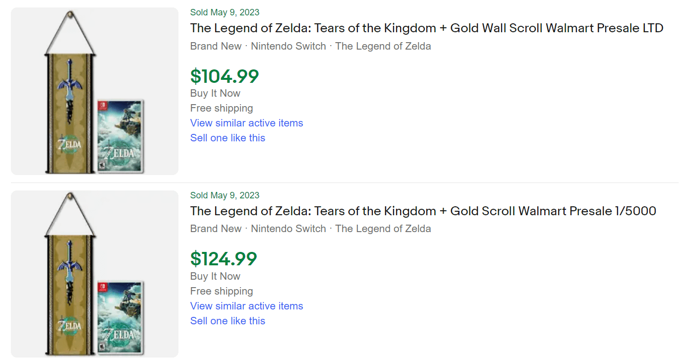 Tears of the Kingdom Pre Order Bonus Walmart Scroll