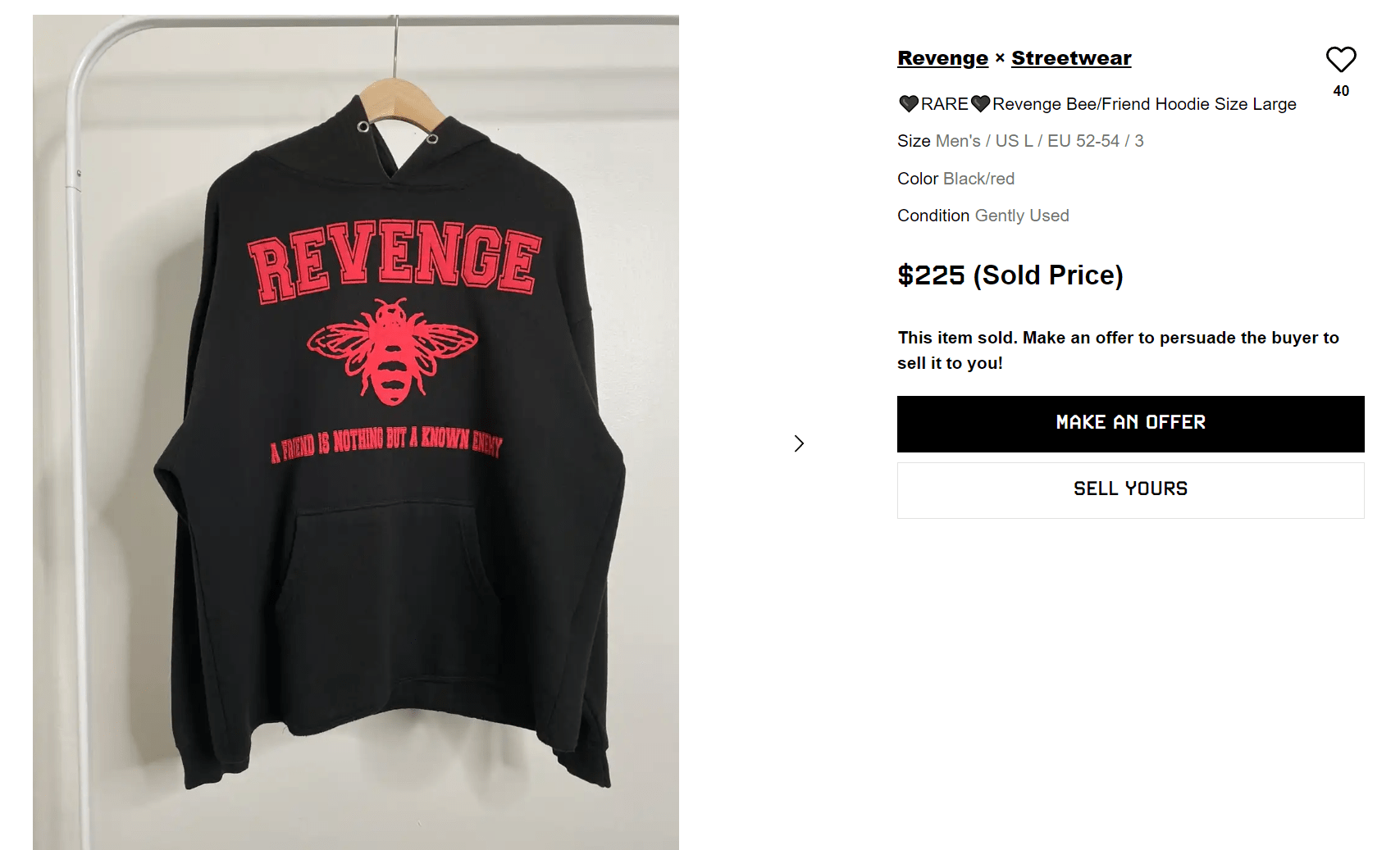 Revenge Juice WRLD Bee Friend Hoodie For Sale