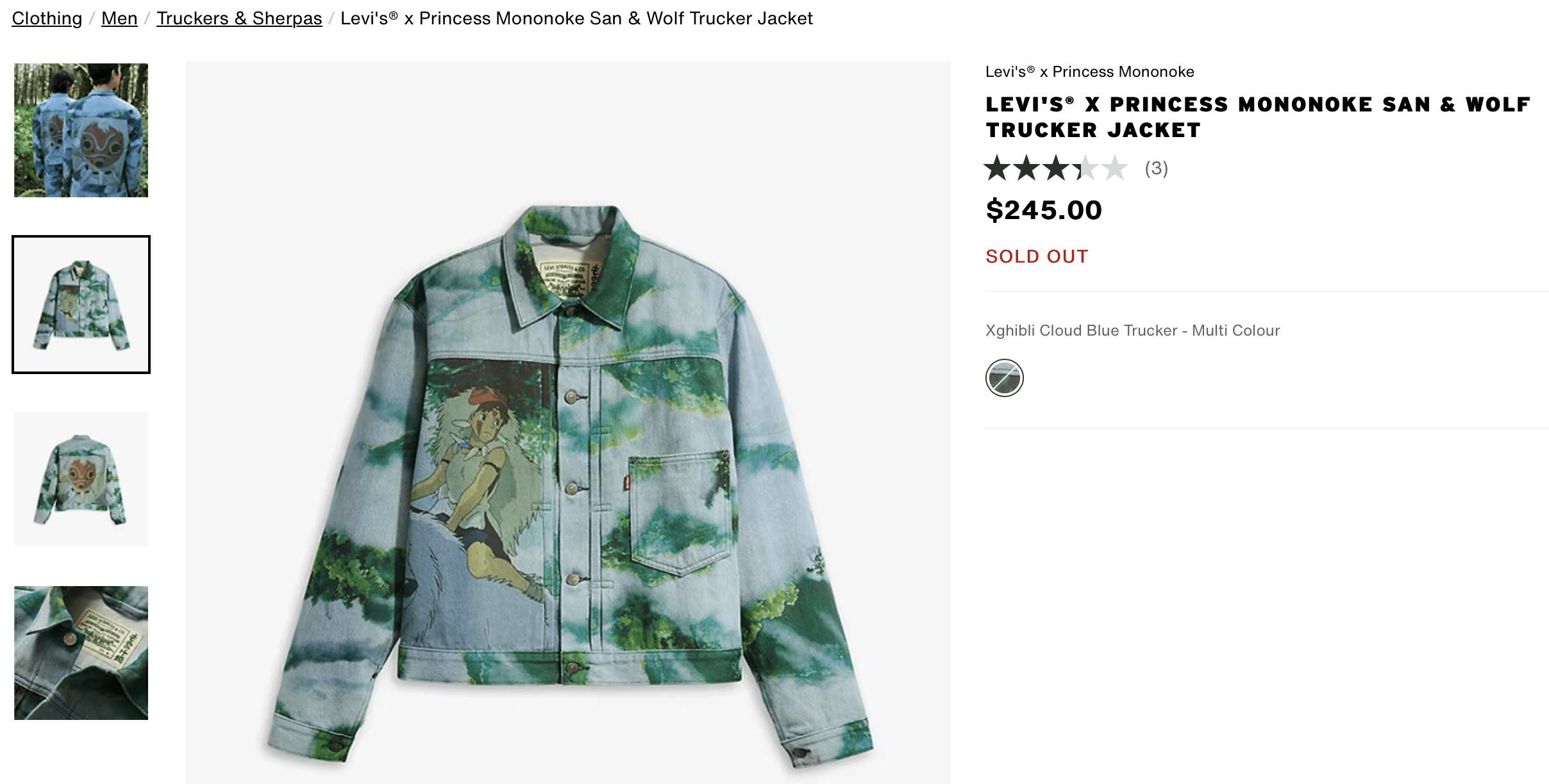 Levi's x Studio Ghibli Princess Mononoke Denim Trucker Jacket