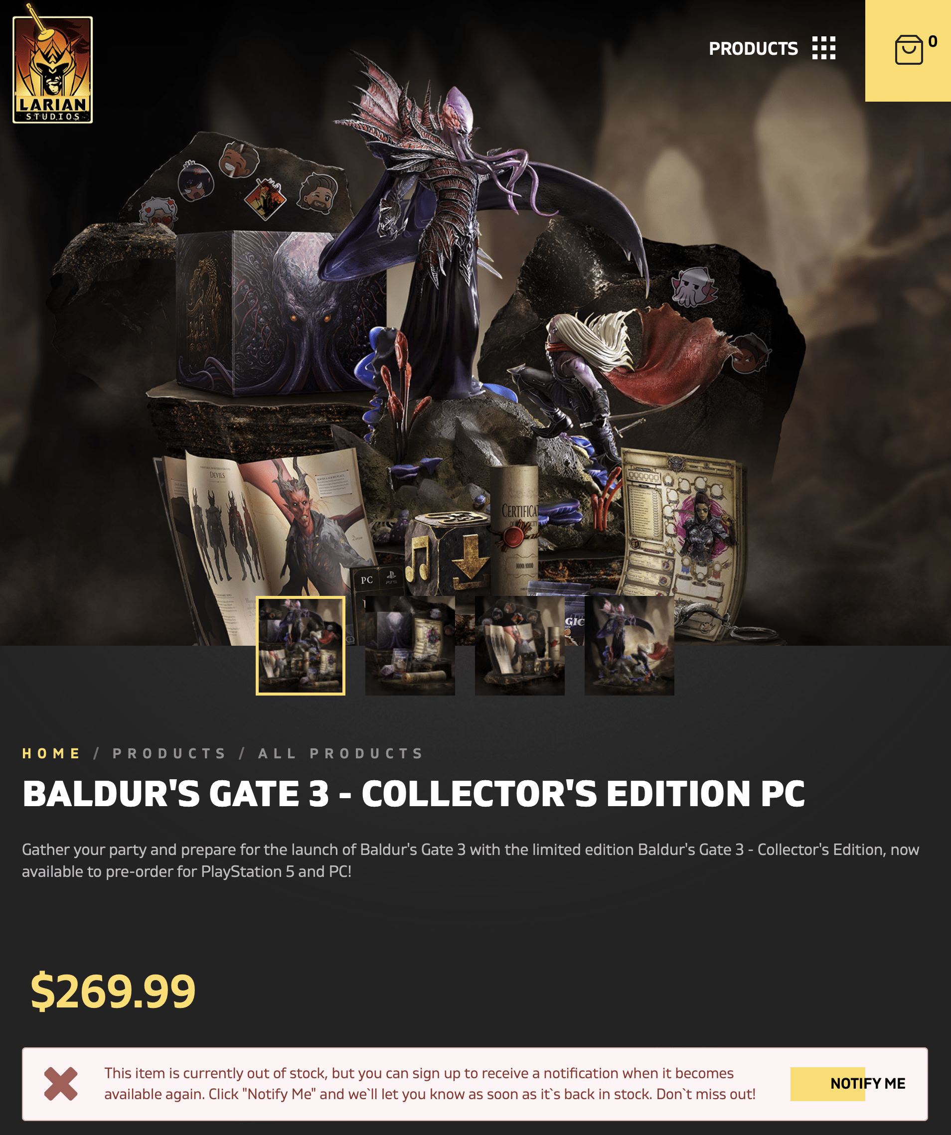 baldurs gate collectors edition sold out