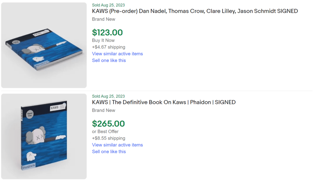 Signed KAWS Book Flips for $150 - Resell Calendar