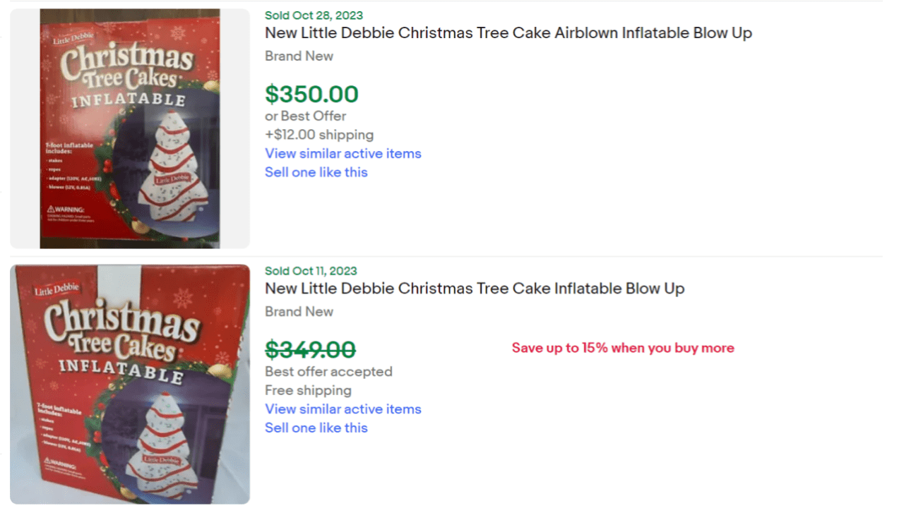 Little Debbie Inflatable Christmas Tree for Sale