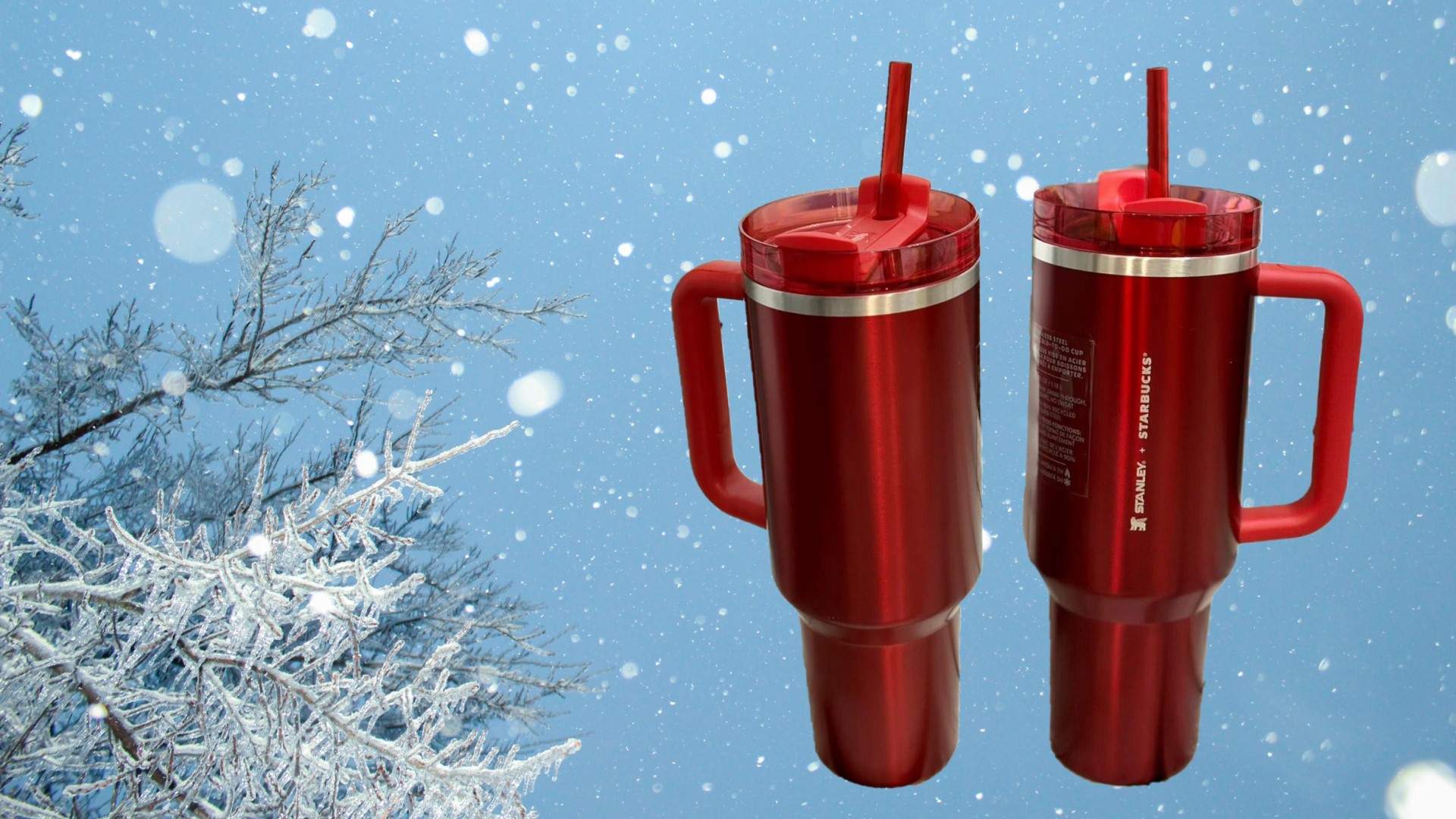Stanely x Starbucks 40 oz Holiday 2023 Tumbler Mug Red