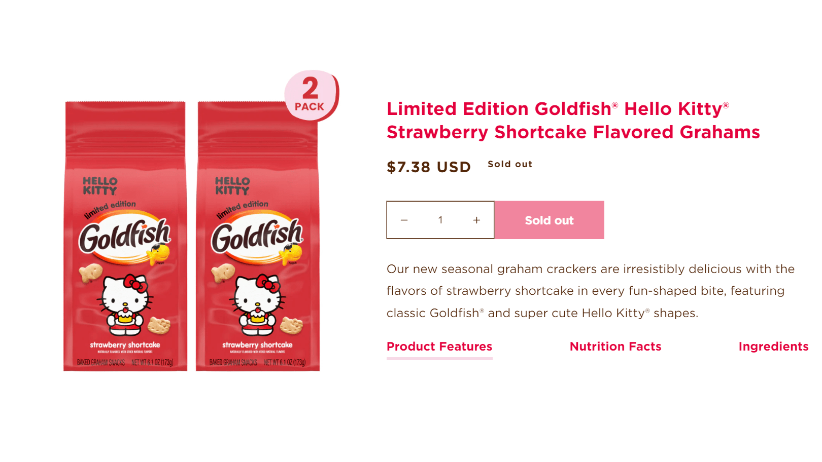 Hello Kitty Goldfish Sold Out