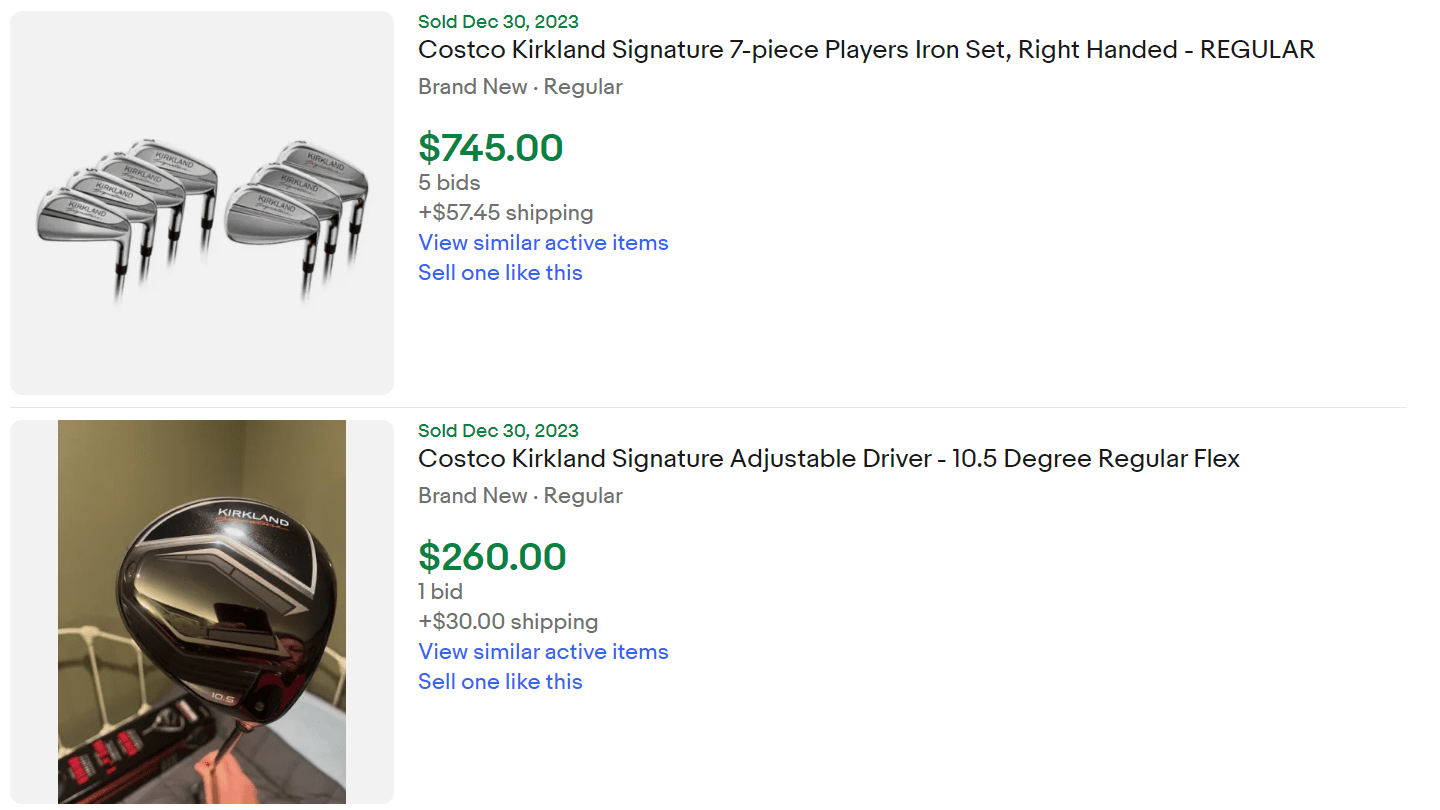 Weird Flip Alert: Costco Signature Golf Clubs - Resell Calendar