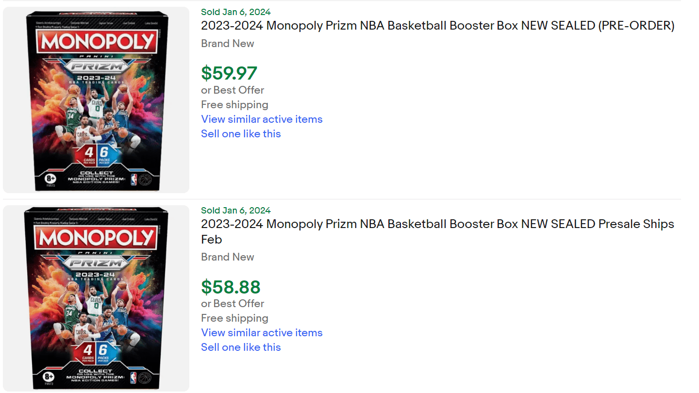 2024 Monopoly Prizm Booster for Sale