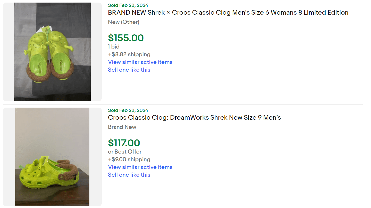 Shrek Crocs for Sale