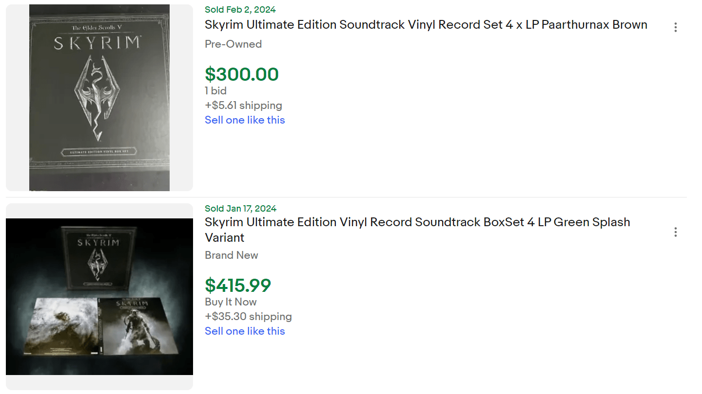Skyrim Ultimate Vinyl For Sale