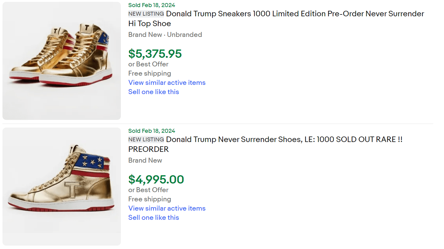 Trump Sneakers for Sale eBay