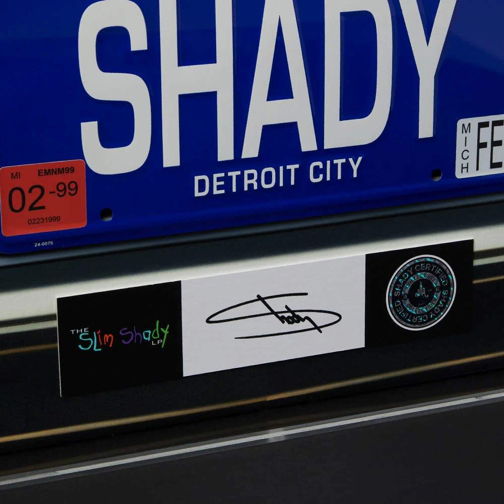 Eminem Signed Slim Shady License Plate