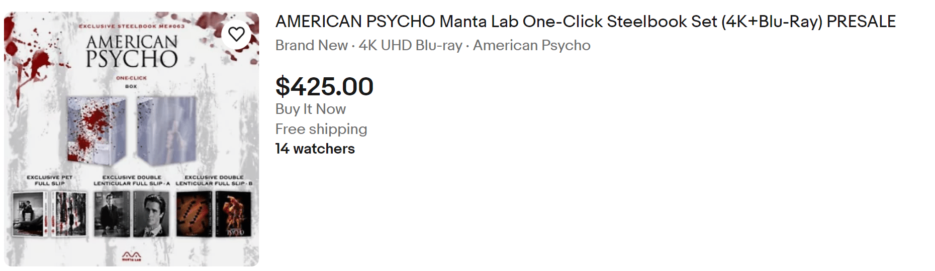 American Psycho SteelBook Lenticular for Sale