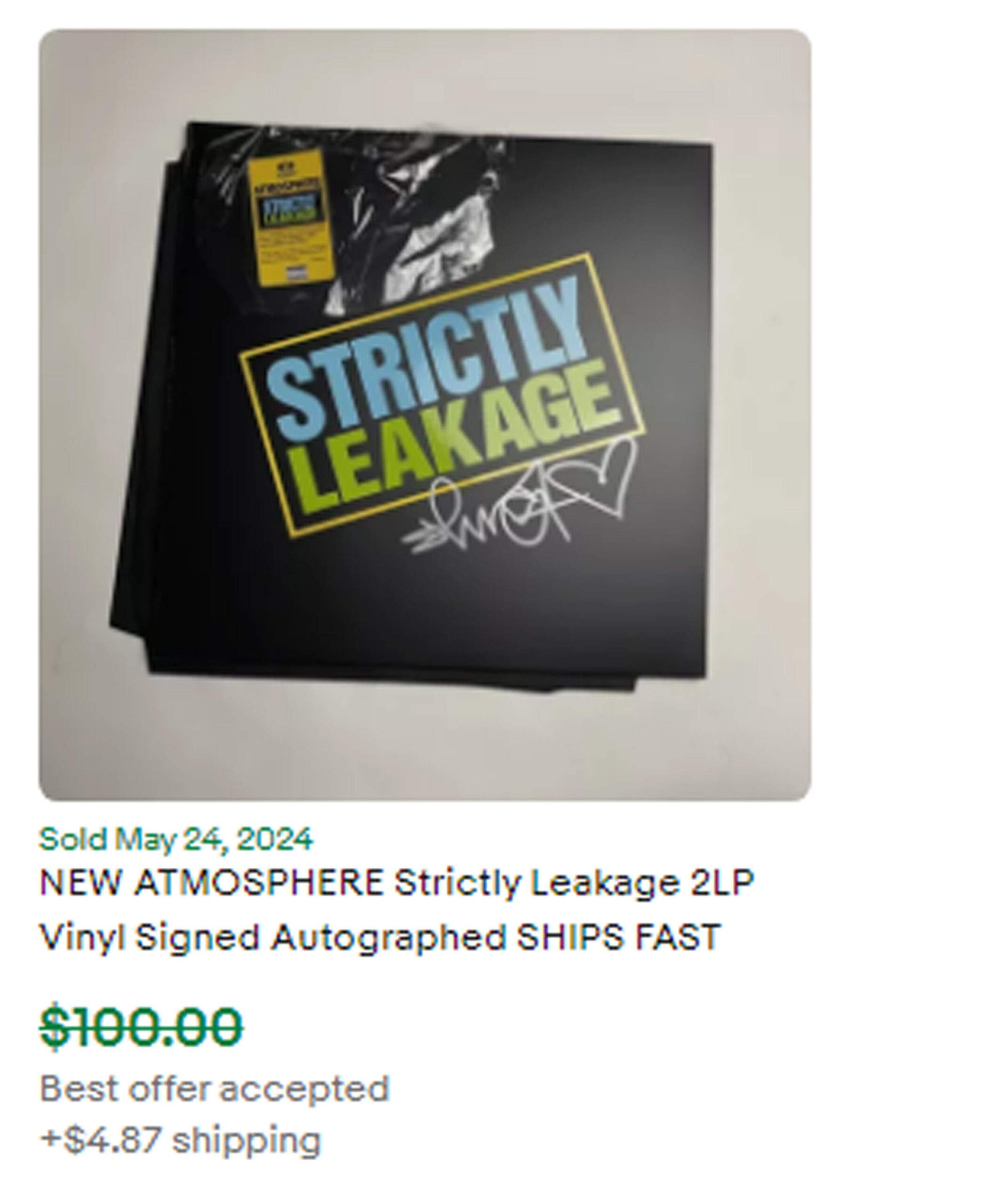 Atmosphere - Strictly Leakage 2 LP Shake It Exclusive SIGNED! - eBay