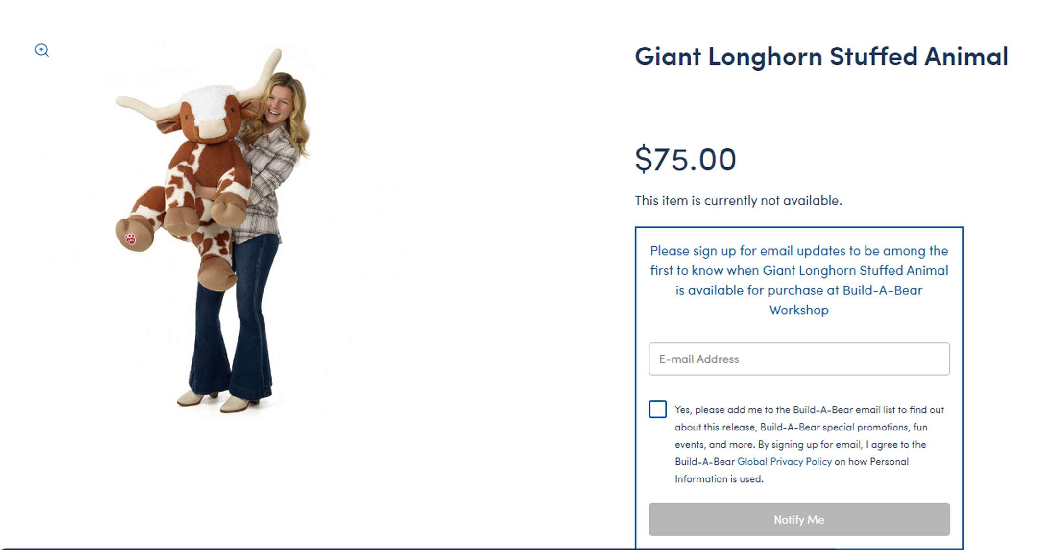 Giant Longhorn Stuffed Animal - Sold