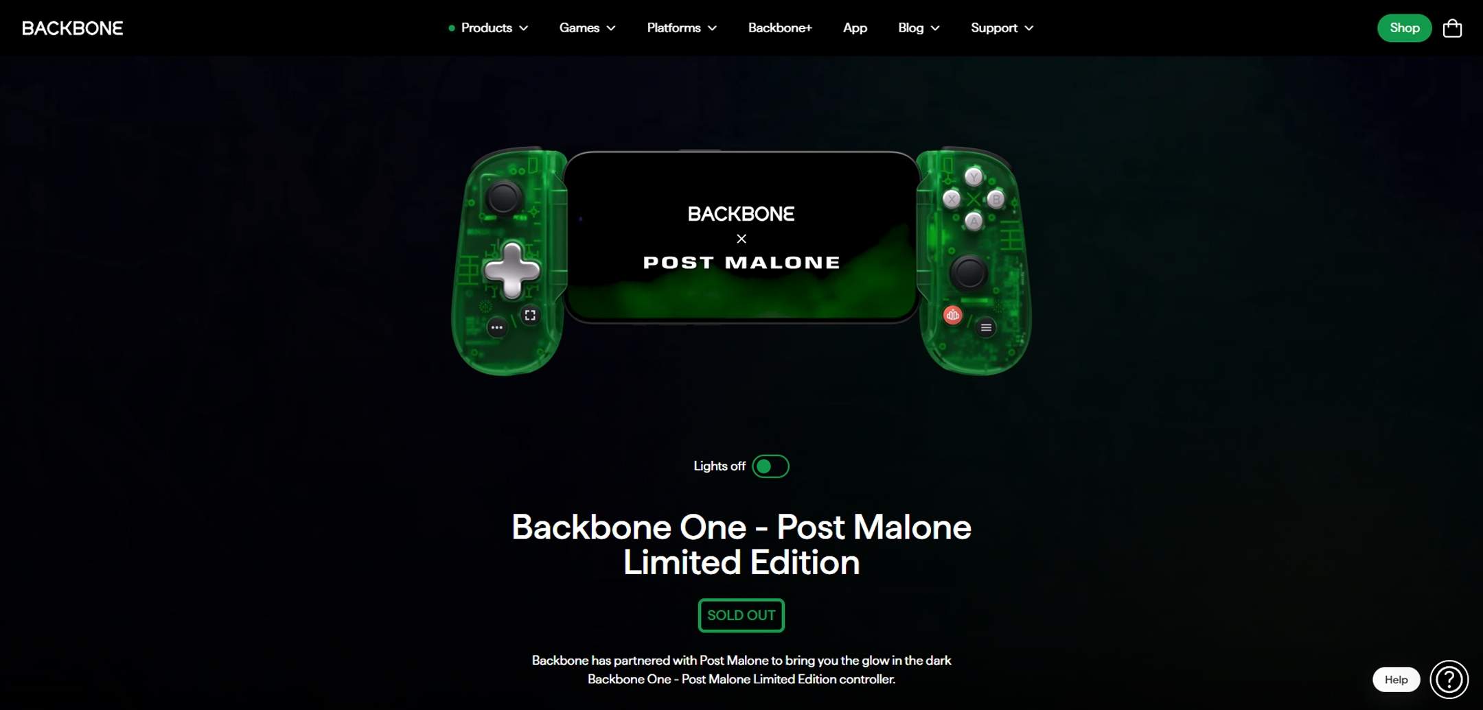 Post Malone LE Backbone One - Sold