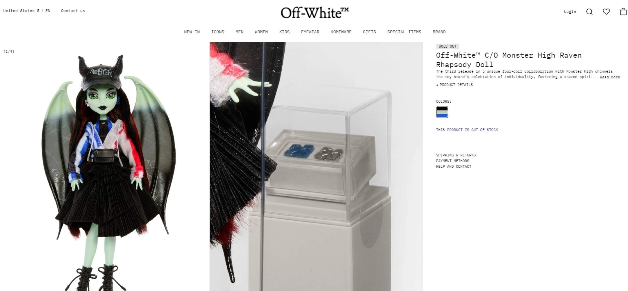 Off-White™ c/o Monster High Raven Rhapsody Doll - Sold Out