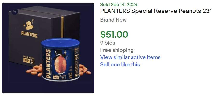 Planters Special Reserve Collector For Sale