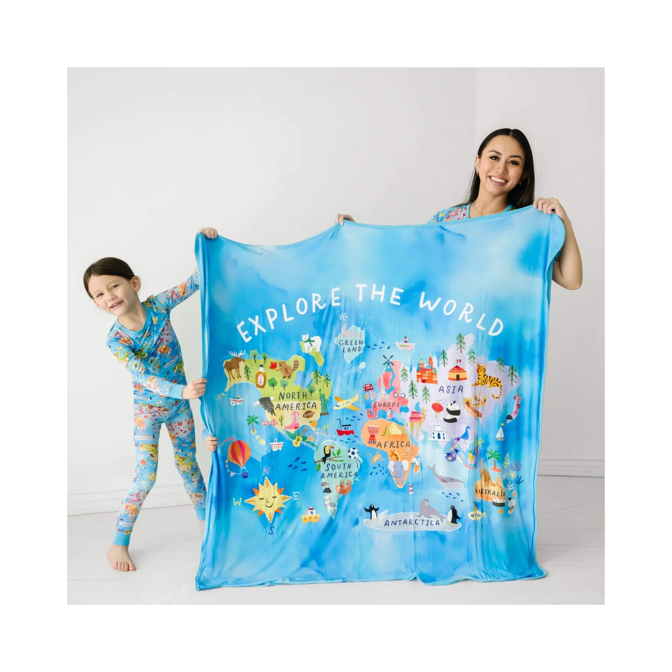 Around The World Cloud Blanket Cover