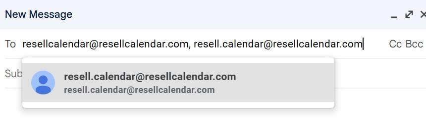 Catchall Email Resell Calendar