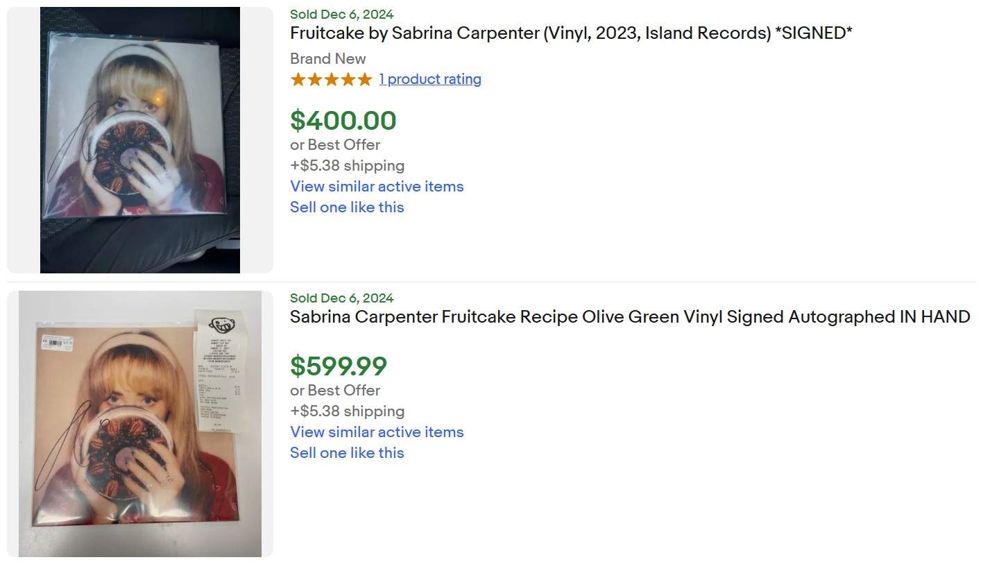 Sabrina Signed Fruitcake Vinyl for Sale