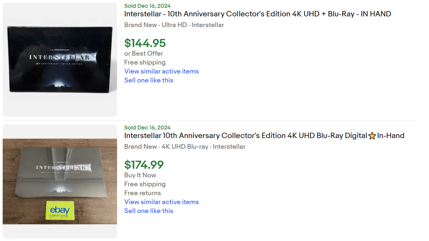 Interstellar 10th Anniversary Edition for Sale