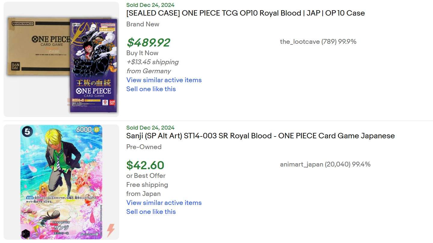 One Piece TCG Royal Blood Sales