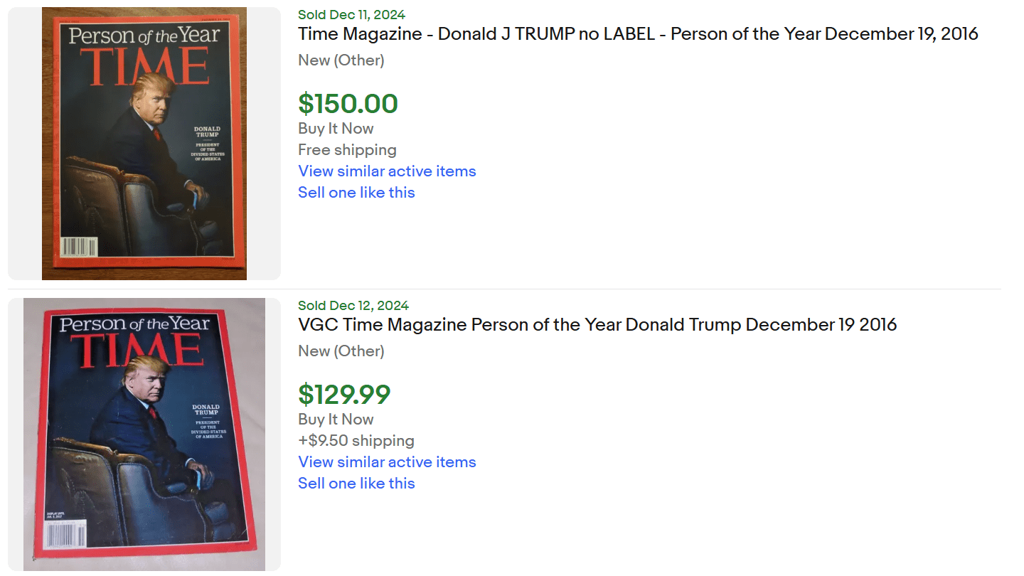 2016 Trump Person Year for Sale