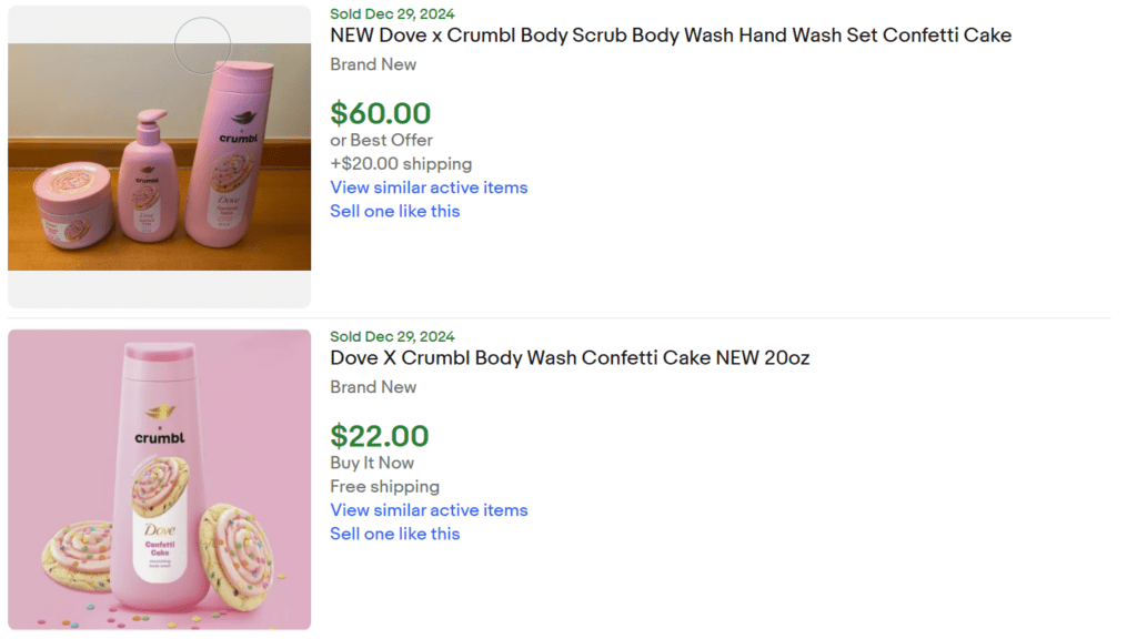 Why is the Dove Crumbl Collection Reselling? Resell Calendar