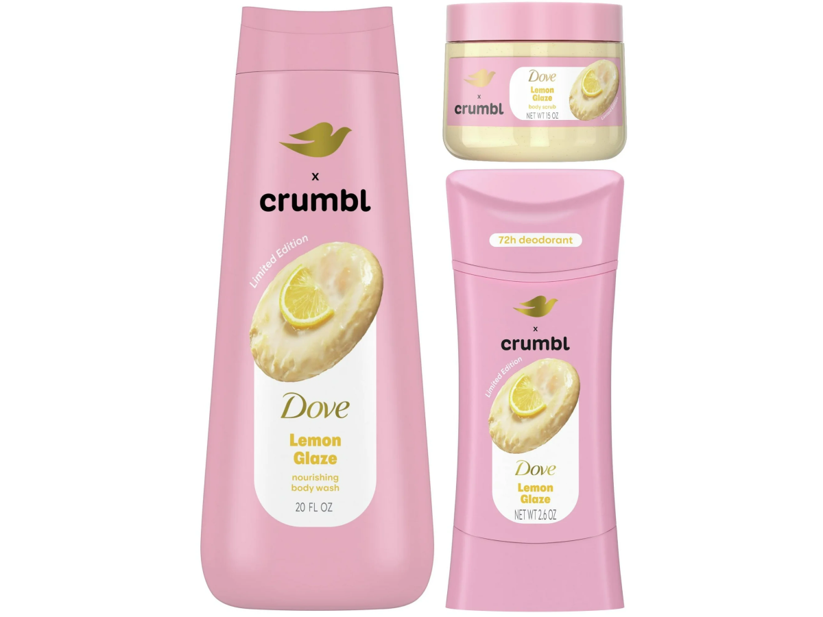 Crumbl Dove Set Deodorant Scrub Wash