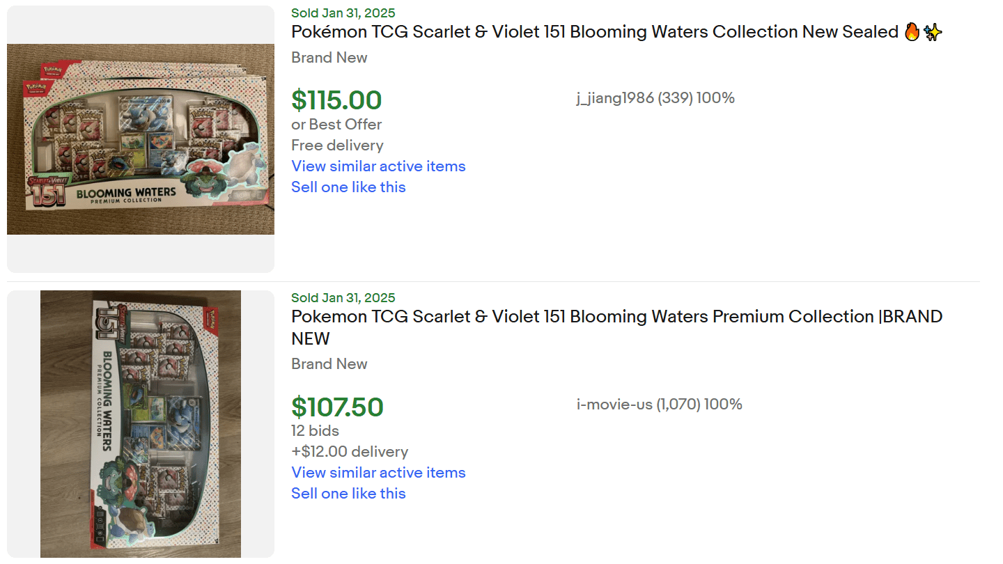 Blooming Waters for Sale Pokemon 151