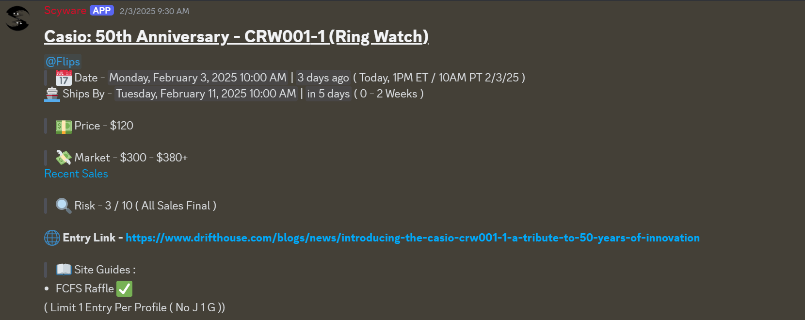 Casio Ring Watch Reseller RC Elite
