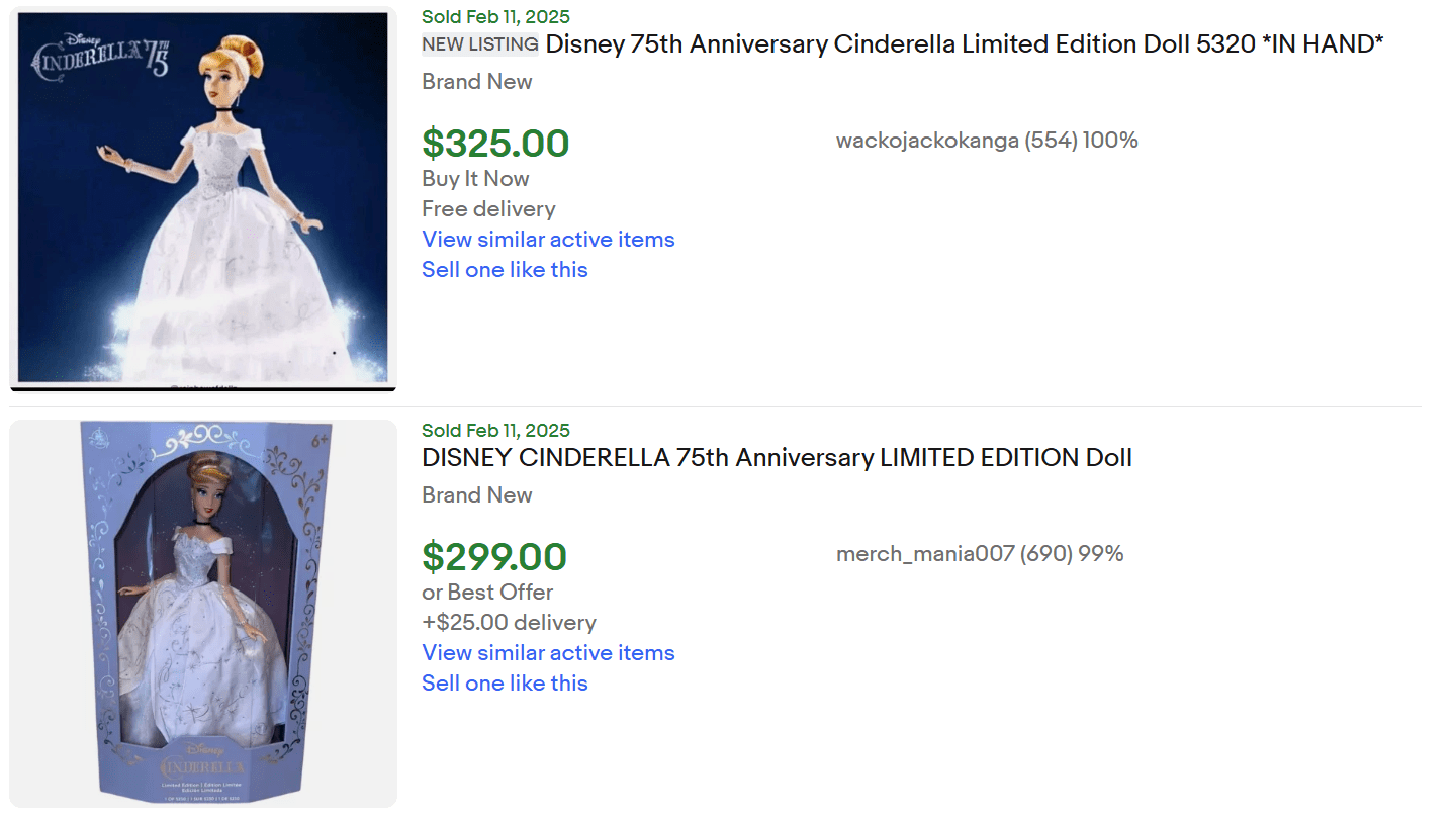 75 Anniversary Cinderella Doll for Sale