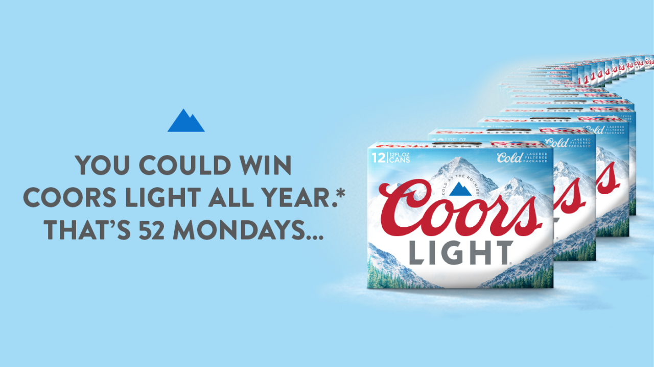 Coors Free Beer Year Giveaway Reseller