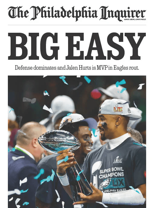 Philadelphia Inquirer Big Easy Super Bowl