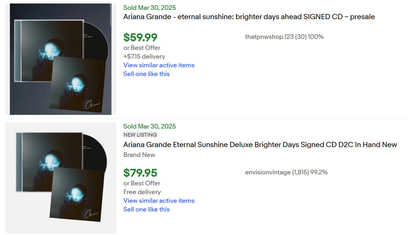Ariana Grande Signed CD for Sale