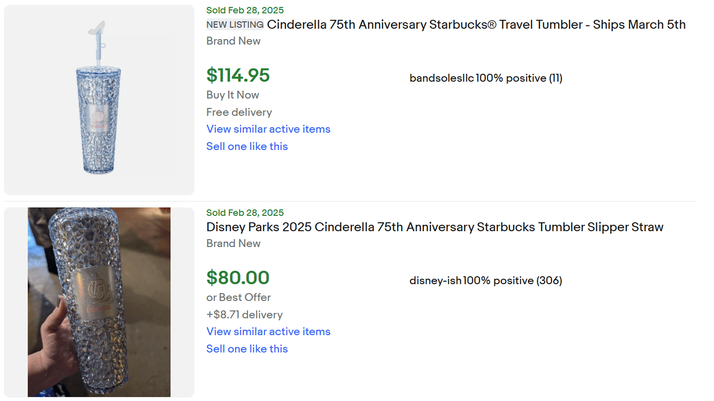 Cinderella Anniversary Starbucks Tumbler for Sale
